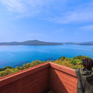 答志島の写真「天望山レイフィールドの展望デッキ２階から眺める鳥羽湾」