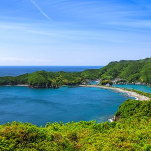 南海展望公園から眺める相賀浦ニワ浜と大池
