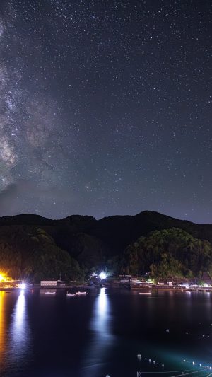 海宿 二木島の２階から眺める星空（町側）