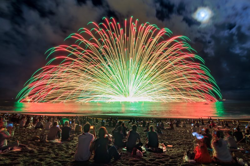 熊野大花火大会の写真「2023年の三尺玉海上自爆」