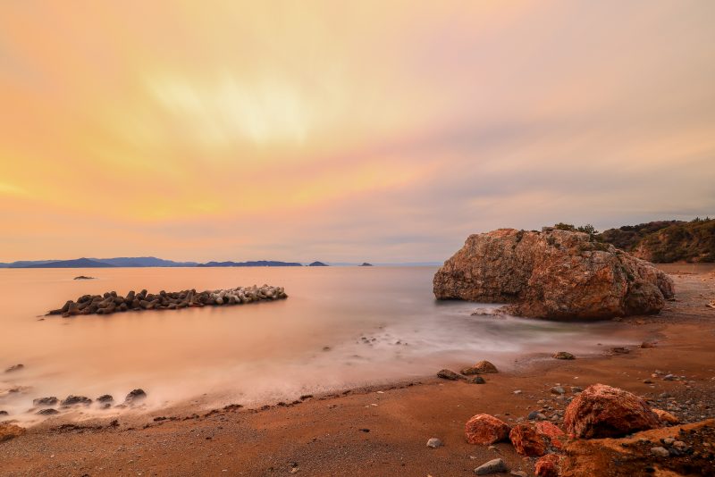 神島の写真「古里の浜の夕焼け」