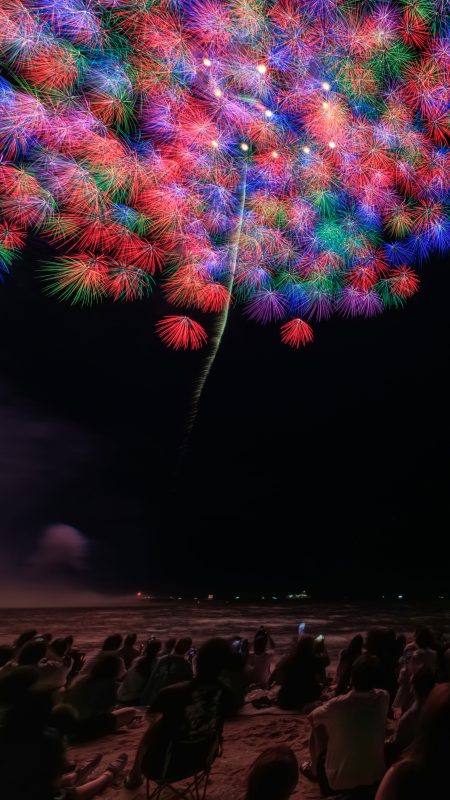鈴鹿げんき花火大会の写真「2023年の彩色千輪菊（縦サイズ）」
