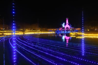 なばなの里の写真「水上イルミネーション 光の大河（青色）」
