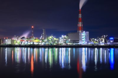 霞ヶ浦緑地公園の写真「四日市コンビナートのリフレクション」