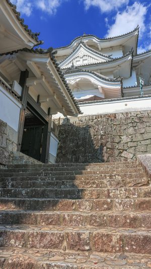 無料スマホ壁紙「天守閣へと続く石段」