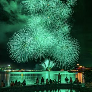 鳥羽みなとまつりの写真「緑色の彩色千輪菊」