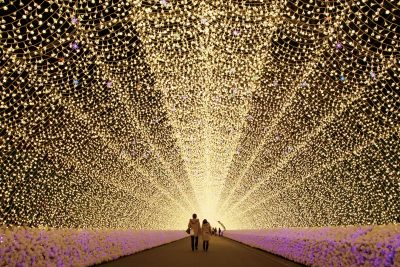 なばなの里の写真「光のトンネル（人あり）」