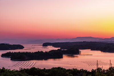 ともやま公園（桐垣展望台）の写真「日没後の海」