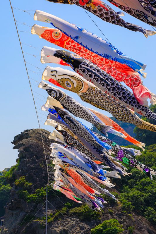 七里御浜の写真「天に向かって泳げ！鯉のぼりくん」
