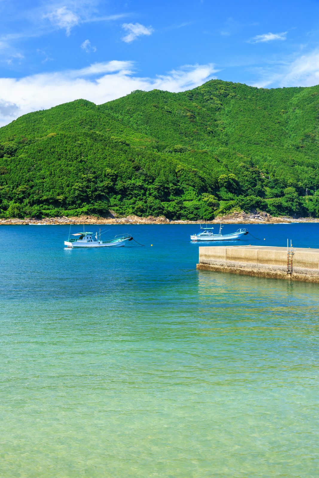 新鹿海水浴場の写真「のどかな港町の漁港」