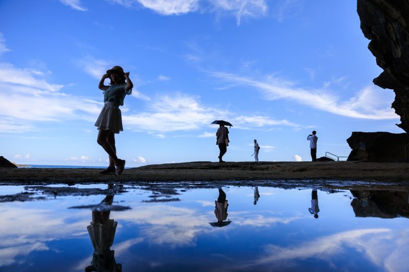 鬼ヶ城の写真「水溜りに映る世界遺産の絶景」