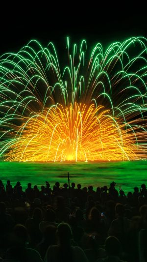 緑色の海上自爆