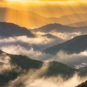 感謝の丘の写真「神降臨のようなご来光と雲海」