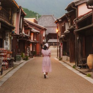 日没の関宿を歩く