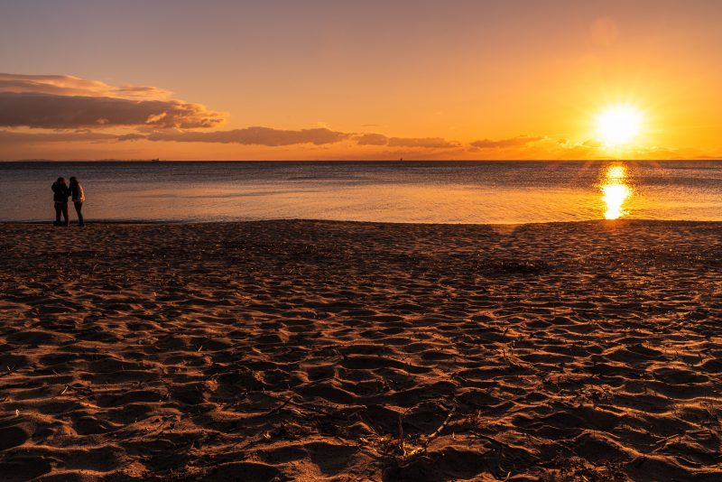 香良洲海岸の写真「凸凹の砂浜」