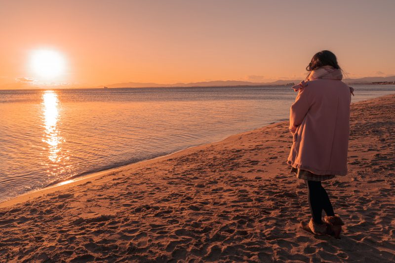 香良洲海岸の写真「初日の出を眺める」