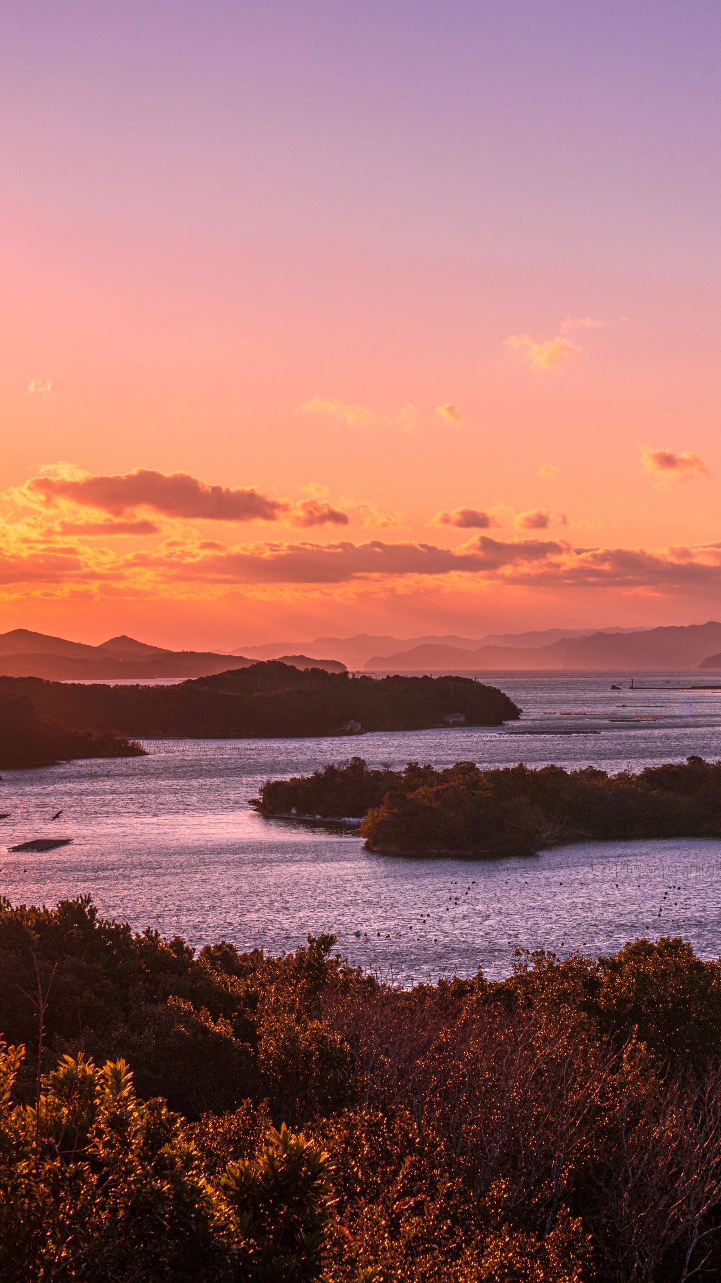 ともやま公園（桐垣展望台）のフリー写真素材「真冬の夕焼け」 | 三重