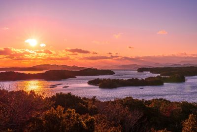 ともやま公園（桐垣展望台）の写真「真冬の夕焼け」