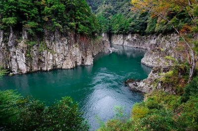 瀞峡（瀞八丁）の写真「エメラルドグリーンの瀞峡」
