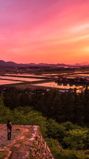 二ノ丸跡からの夕焼け