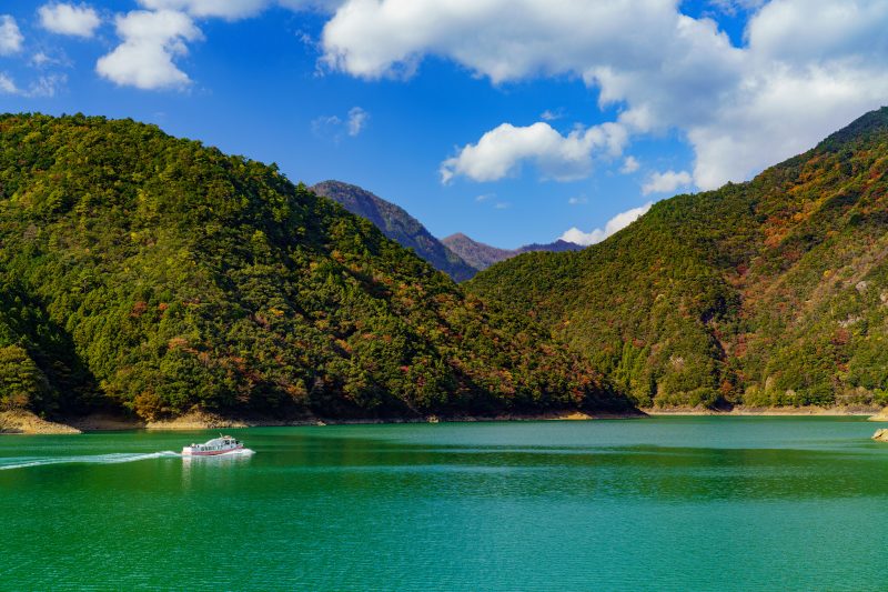 宮川ダム湖観光船の写真「宮川ダム湖の紅葉景色」