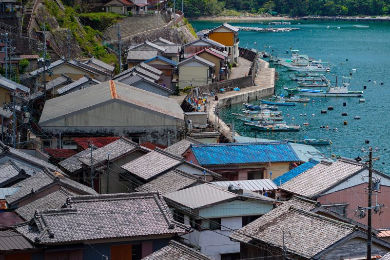 須賀利町の写真「停泊する船と町」