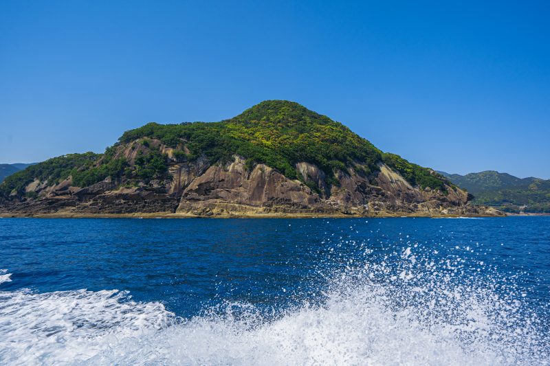 楯ヶ崎観光遊覧の写真「波しぶきと鬼ヶ城」
