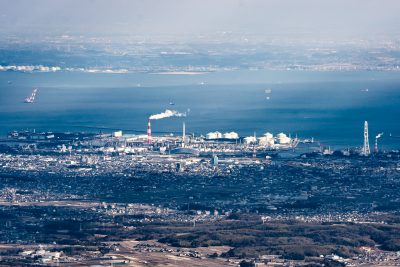 御在所ロープウエイの写真「御在所岳から四日市コンビナートを俯瞰撮影」