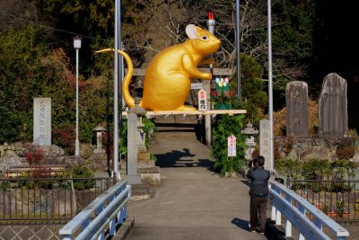 辰水神社のジャンボ干支の写真「辰水神社の参道入口」
