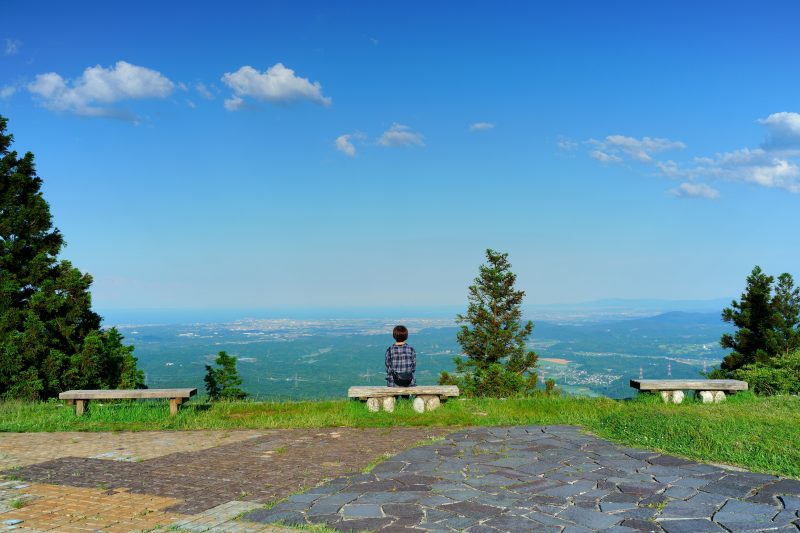 青山高原の写真「カフェ付近のベンチ」