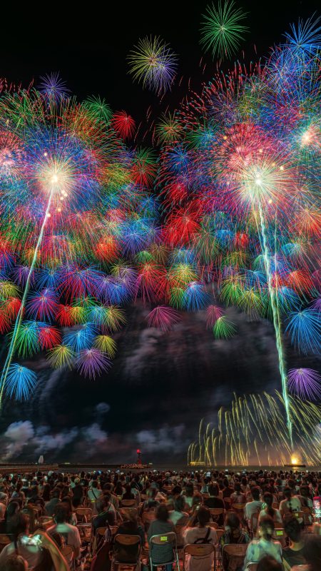 鈴鹿げんき花火大会の写真「2025年の彩色千輪菊（縦）」
