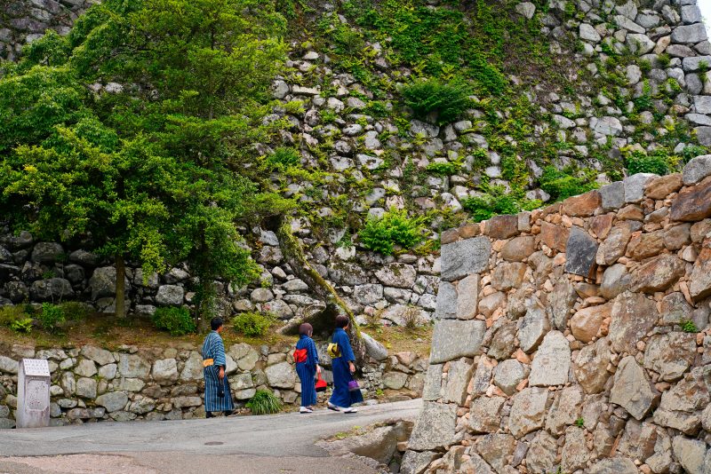 松坂城跡の写真「高石垣の中を歩く」