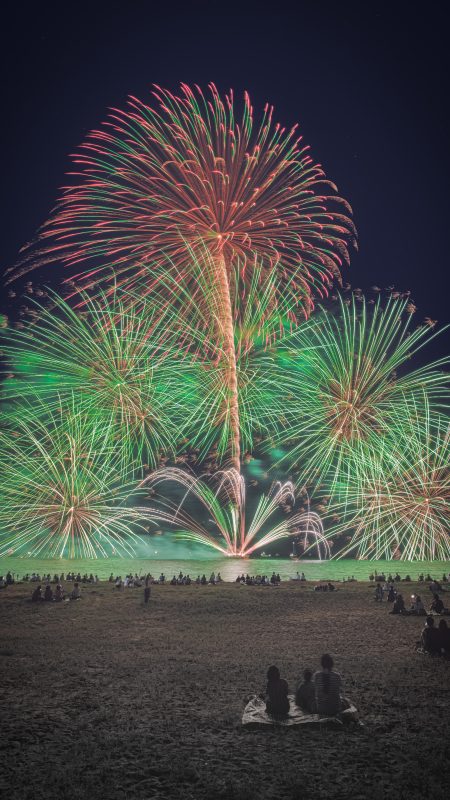 津花火大会の写真「煌めき多多重奏_緑N」