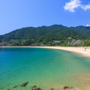 無料スマホ壁紙「エメラルドグリーンに輝く海」