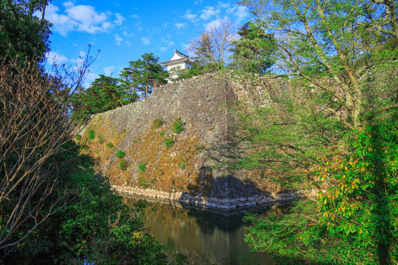 伊賀上野城の写真「高石垣とお城」