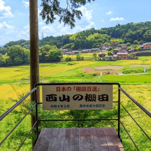 西山の棚田の写真「展望台からの眺め」