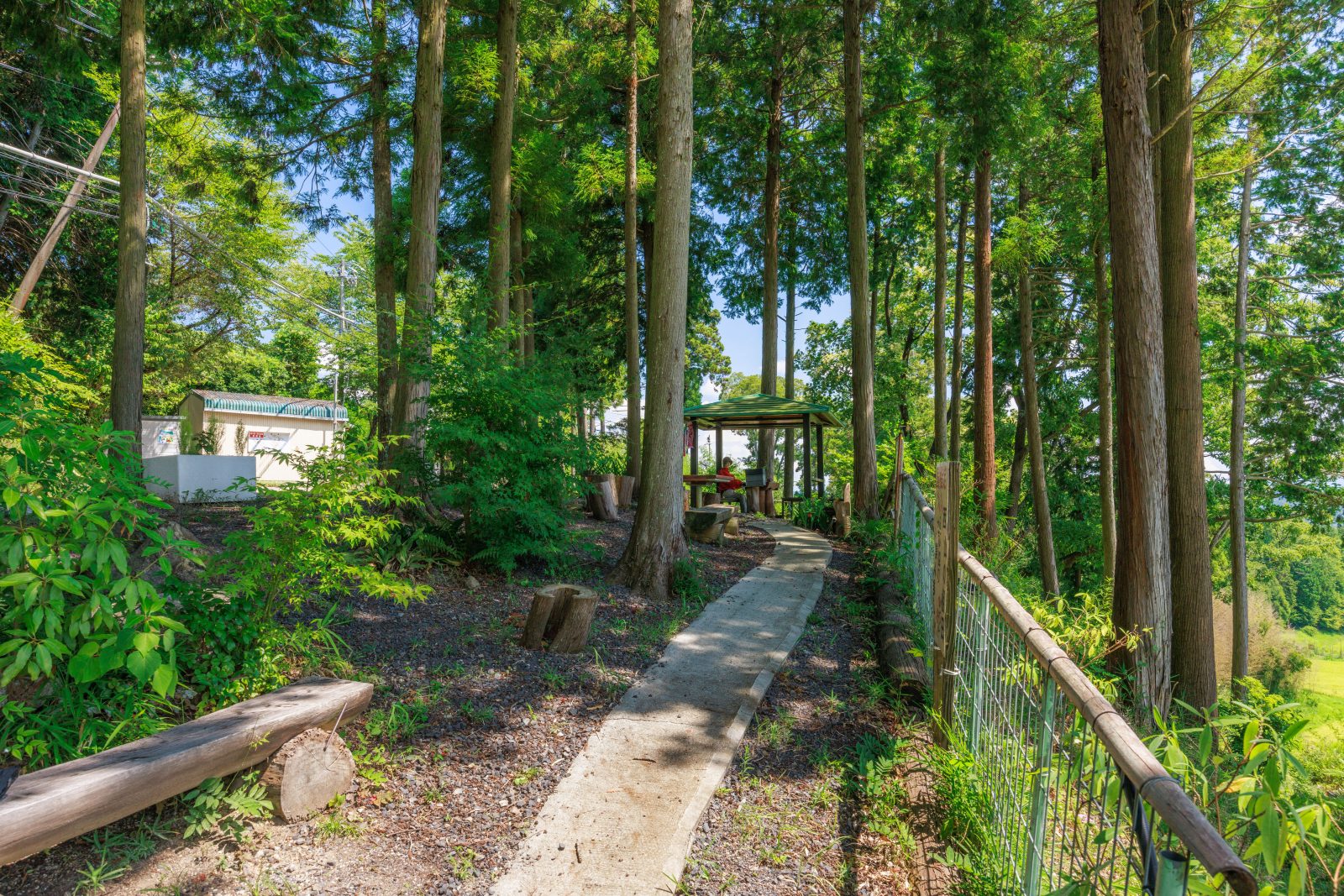 無料壁紙 展望台まで続く遊歩道。PCとデスクトップ壁紙に最適な4K高画質の無料壁紙。三重県伊賀市の西山の棚田で撮影したフリー写真素材