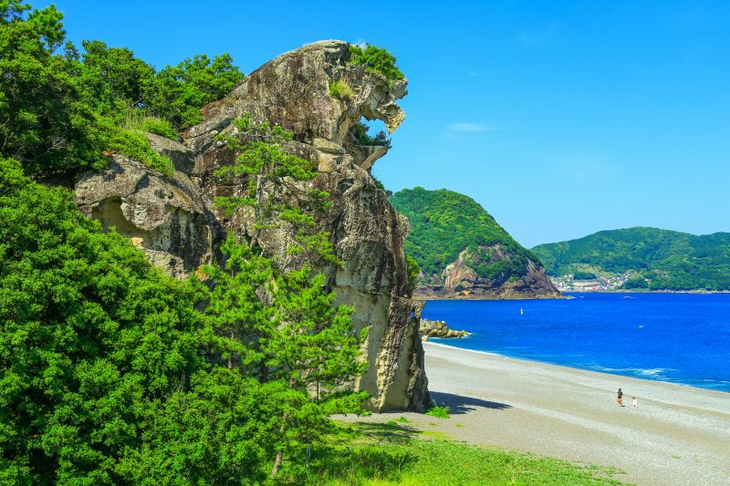 獅子岩の写真「獅子岩と鬼ヶ城と七里御浜」
