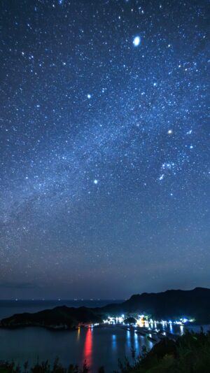 冬の大三角と天の川