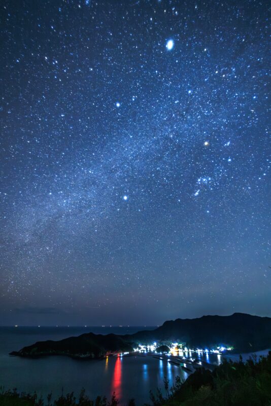 冬の大三角と天の川