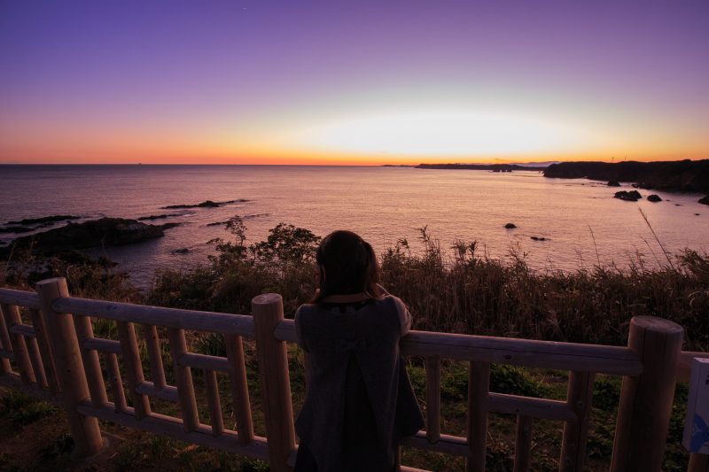 大王埼灯台の写真「八幡さん公園からの夕焼け」