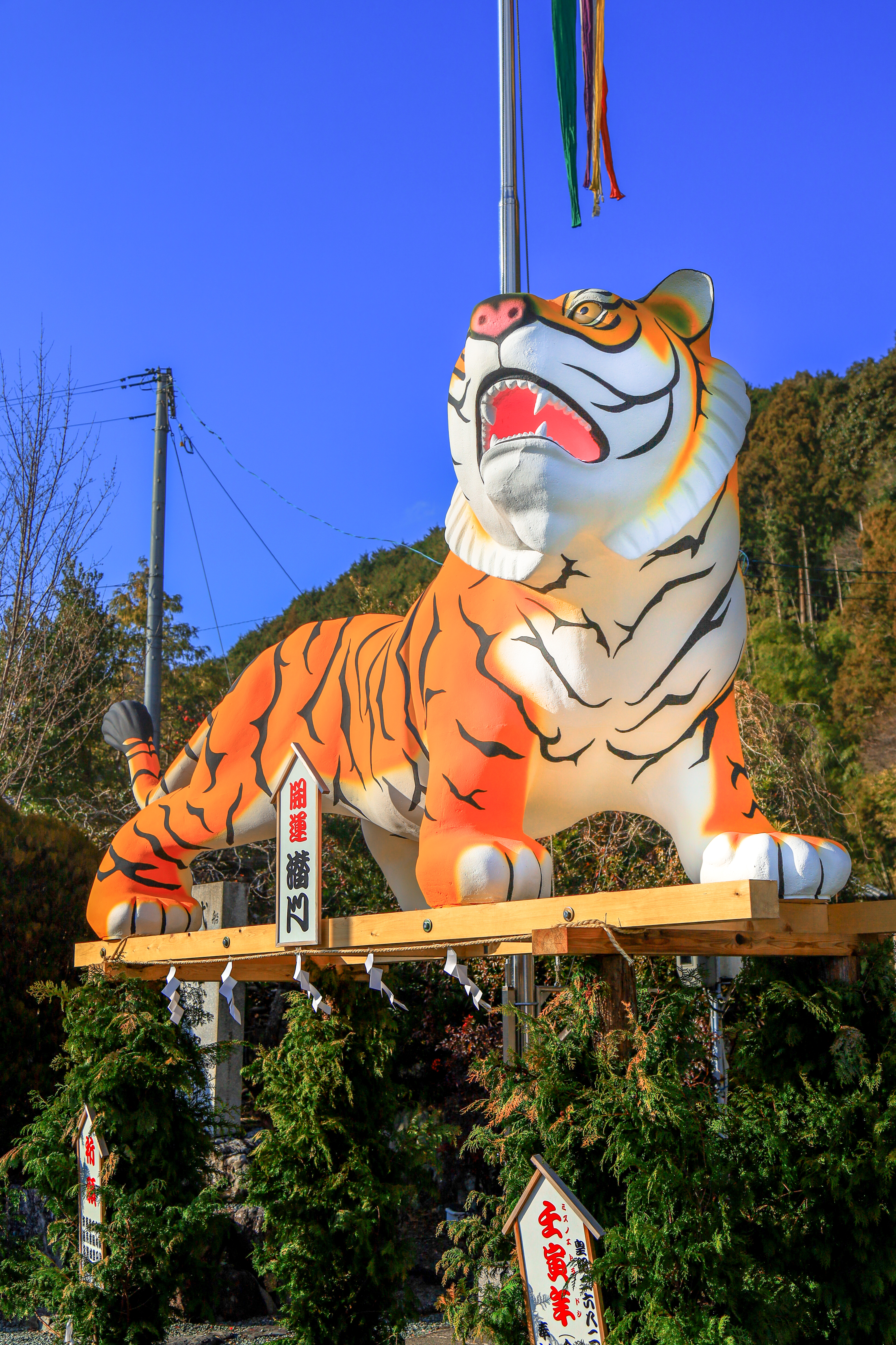 無料スマホ壁紙 📱 寅年のジャンボ干支 | 辰水神社のジャンボ干支の