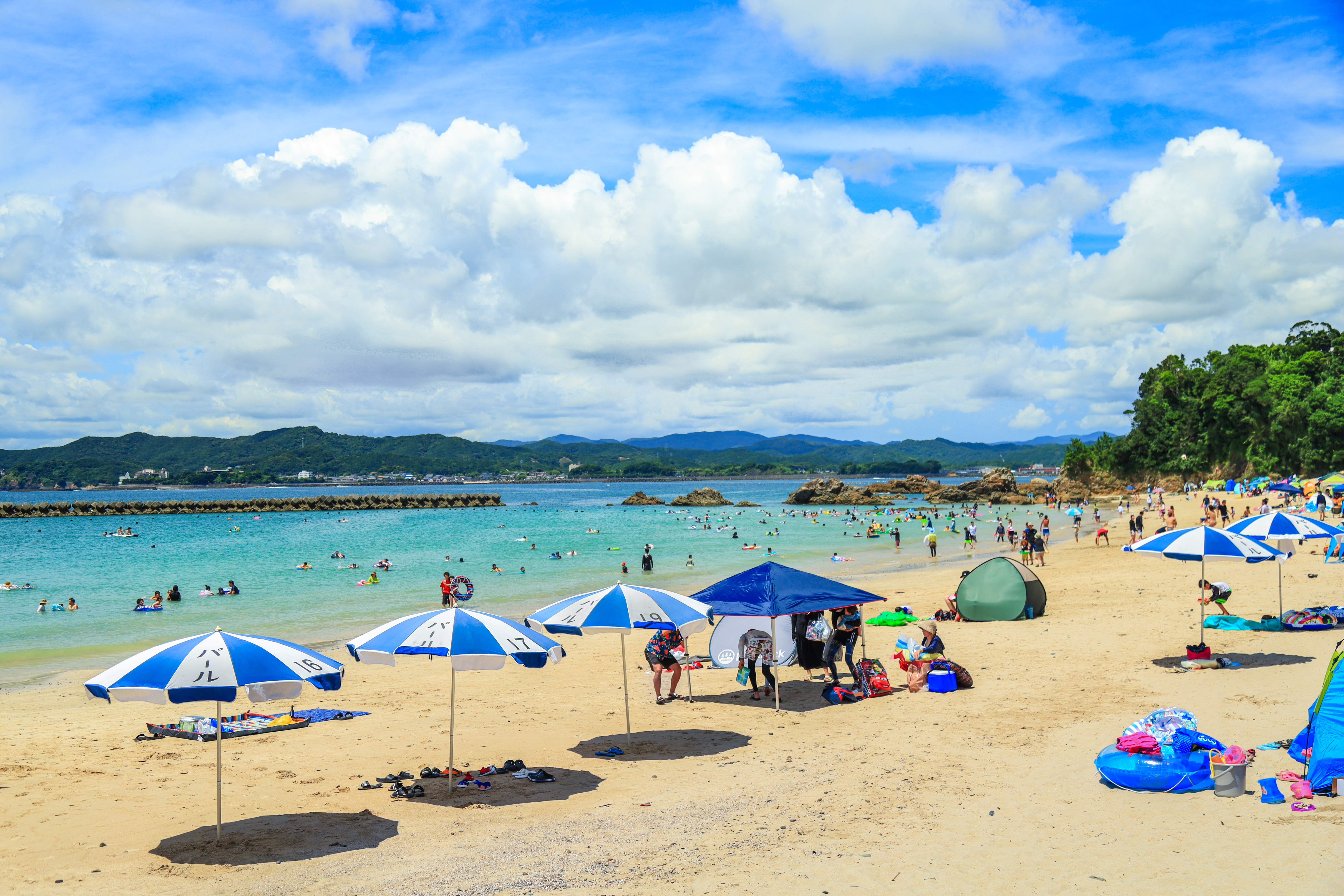 海の風景 御座白浜海水浴場のフリー写真素材「海開き」 | 三重フォトギャラリー