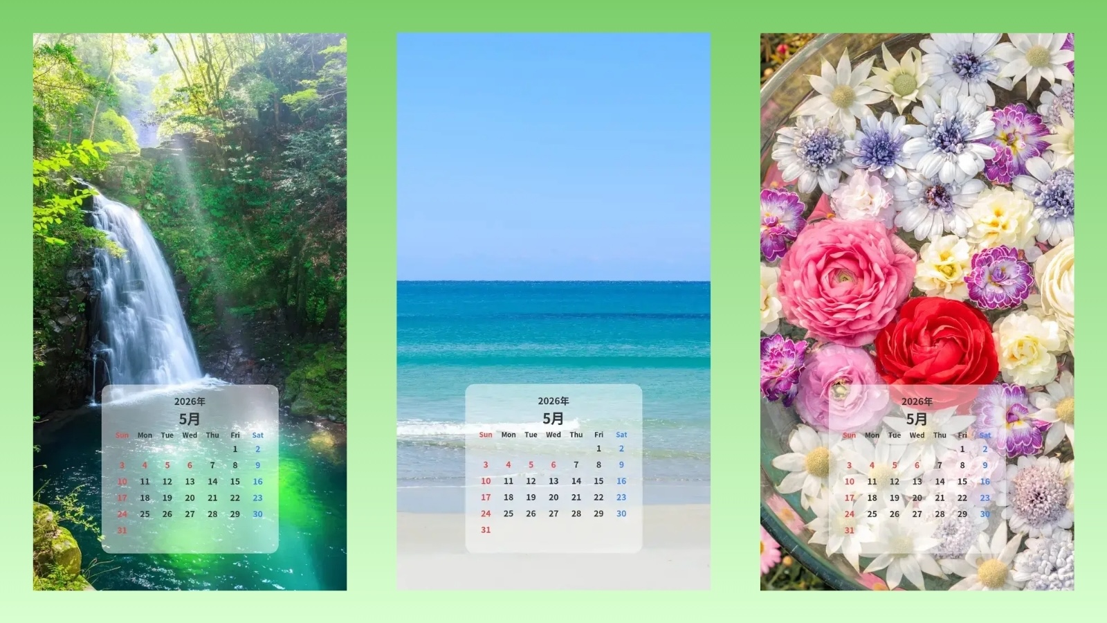 【無料】2026年5月カレンダーのスマホ壁紙20選✨️薔薇・新緑・鯉のぼりなどのカレンダー付き待ち受けを厳選
