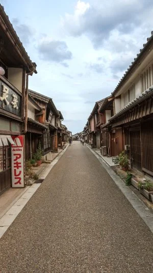 無料壁紙 レトロな街道。PCとデスクトップ壁紙に最適な4K高画質の無料壁紙。三重県亀山市の東海道関宿で撮影したフリー写真素材