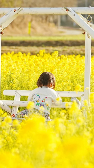 無料壁紙 ブランコに座る子供。PCとデスクトップ壁紙に最適な4K高画質の無料壁紙。三重県玉城町のアスピア玉城で撮影したフリー写真素材