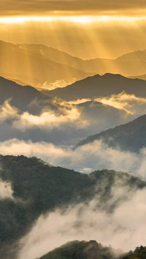 無料壁紙 神々しいご来光と雲海。PCとデスクトップ壁紙に最適な4K高画質の無料壁紙。三重県大台町の感謝の丘で撮影したフリー写真素材