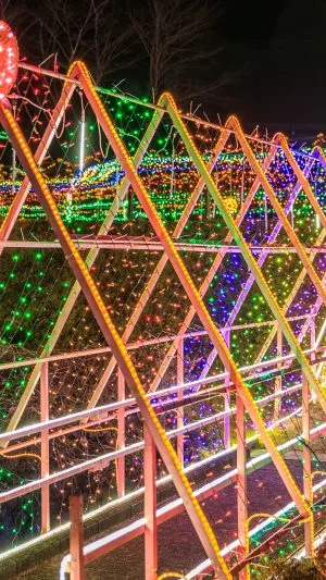 無料壁紙 ハートで始まる光のトンネル。PCとデスクトップ壁紙に最適な4K高画質の無料壁紙。三重県紀宝町の光の祭典 in 紀宝で撮影したフリー写真素材