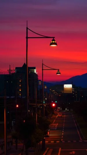 無料スマホ壁紙 夕闇。AndroidとiPhoneに対応した4K高画質の無料待ち受け画像。三重県津市の津なぎさまちで撮影したフリー写真素材