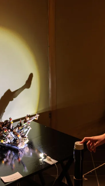 無料壁紙 影アートを楽しむ様子。PCとデスクトップ壁紙に最適な4K高画質の無料壁紙。三重県津市のそうぶんの月灯りで撮影したフリー写真素材